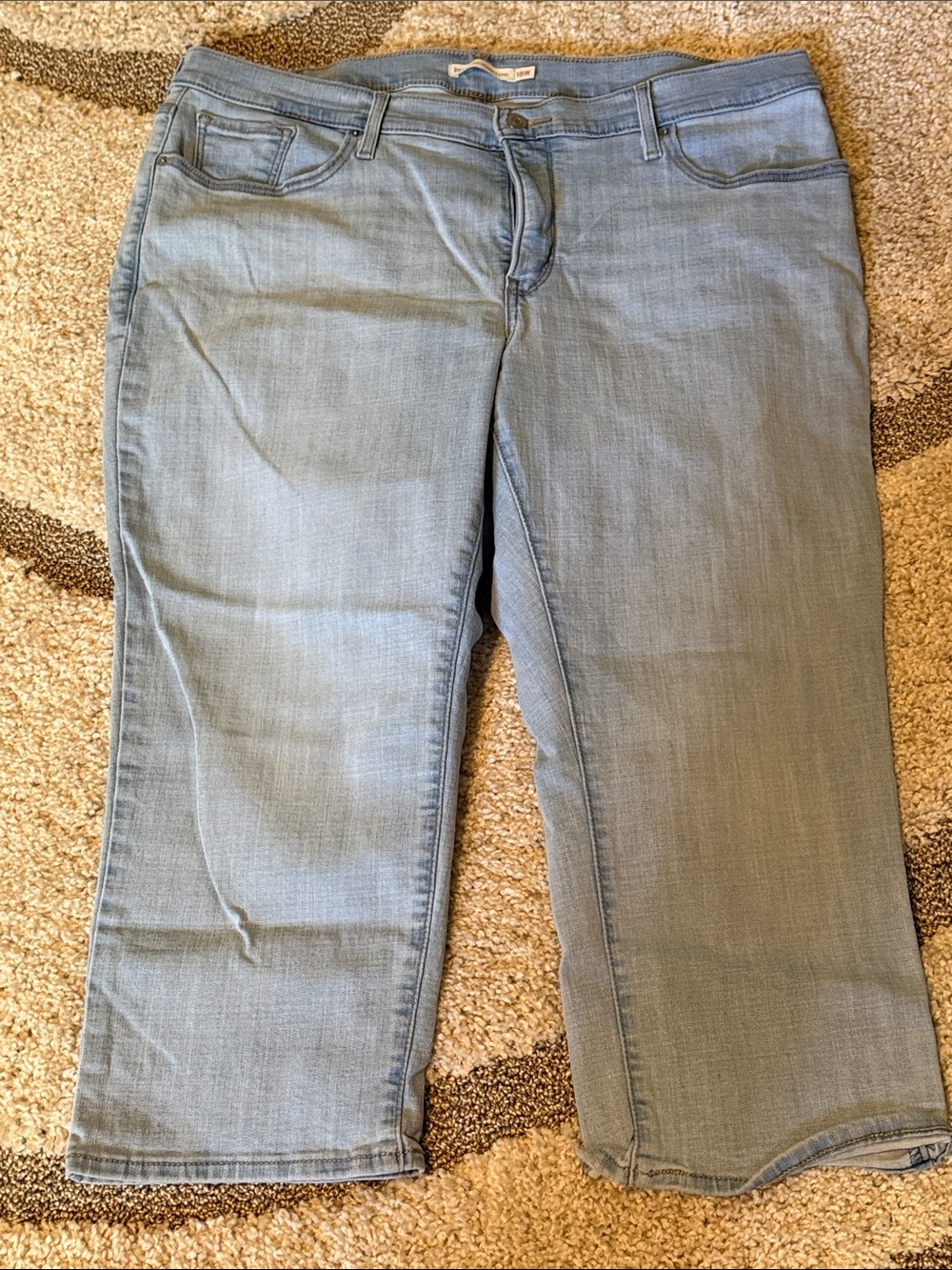 Levi's Light Blue Cropped Stretch Jeans